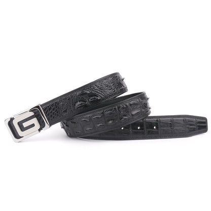 Men's Belt Crocodile Skin Genuine Leather Width 3.8cm Casual Men's Belt 