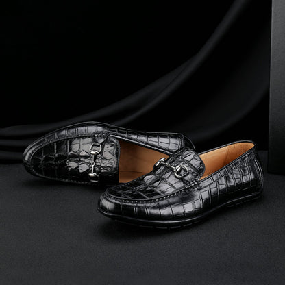 Men's Leather Shoes Crocodile Skin Genuine Leather Moccasins Handmade Casual Men's Shoes