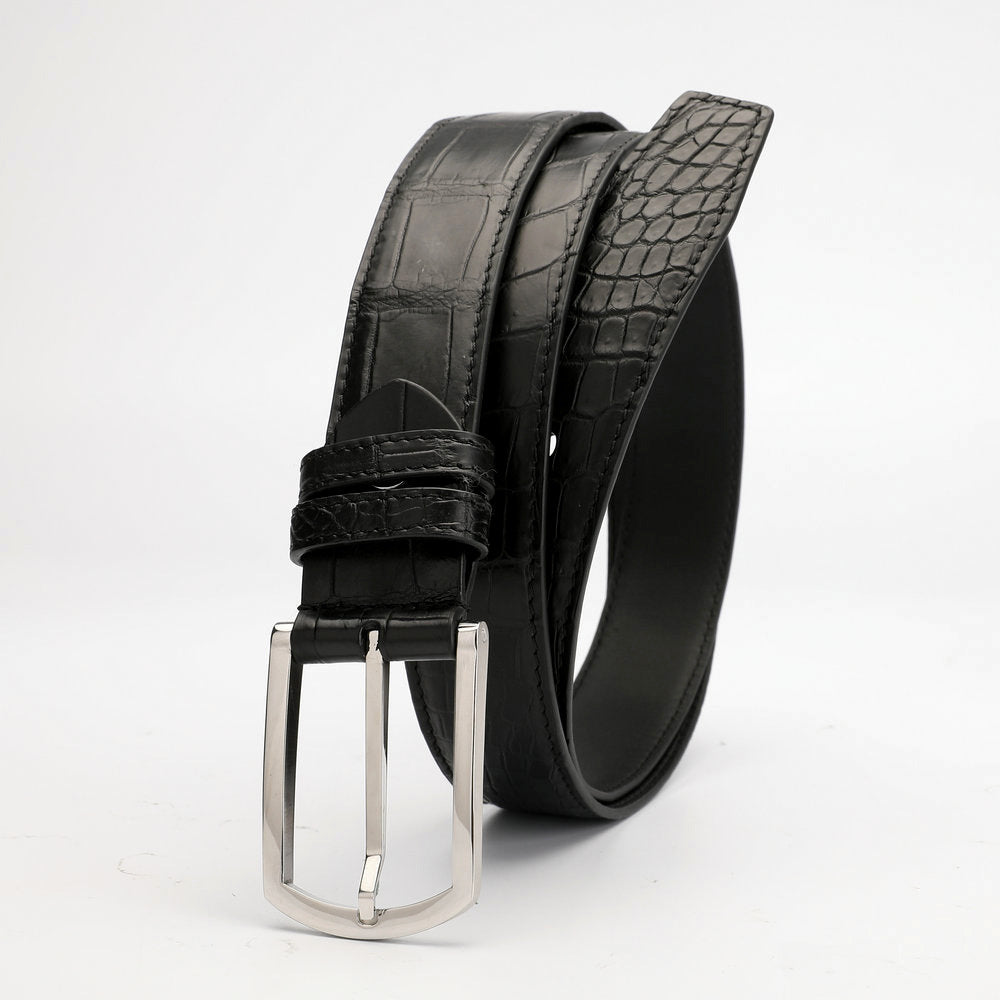 Crocodile Belly Skin Genuine Leather Men's Belt No Pieces Width 3.4cm High Quality Belt 