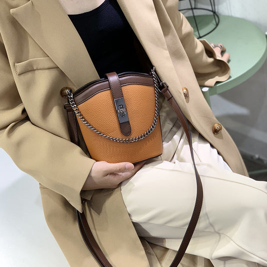 Women's Chain Bag Crossbody Bag Genuine Leather Shoulder Bag Luxury Bucket Bag Fashion