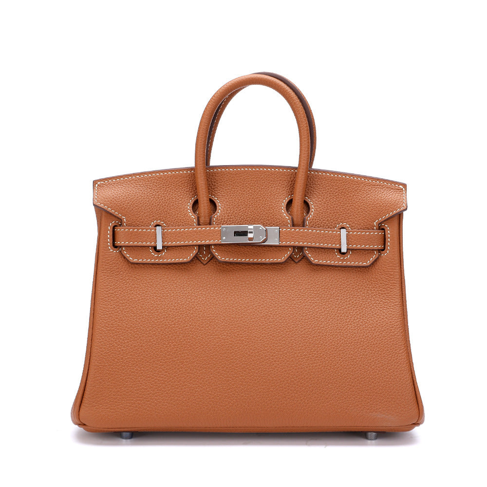 Women's Bag Leather Tote Bag Genuine Leather Bag Hand Sewn Waxed Thread Handbag