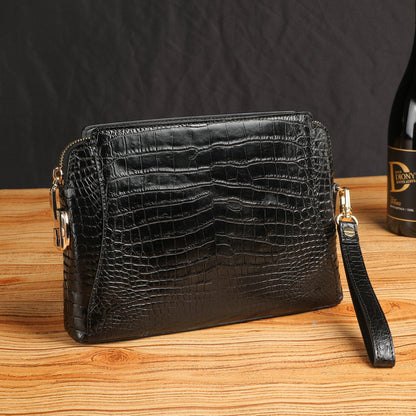 Crocodile Belly Skin Men's Bag Business Large Capacity Casual Security Lock Handbag 