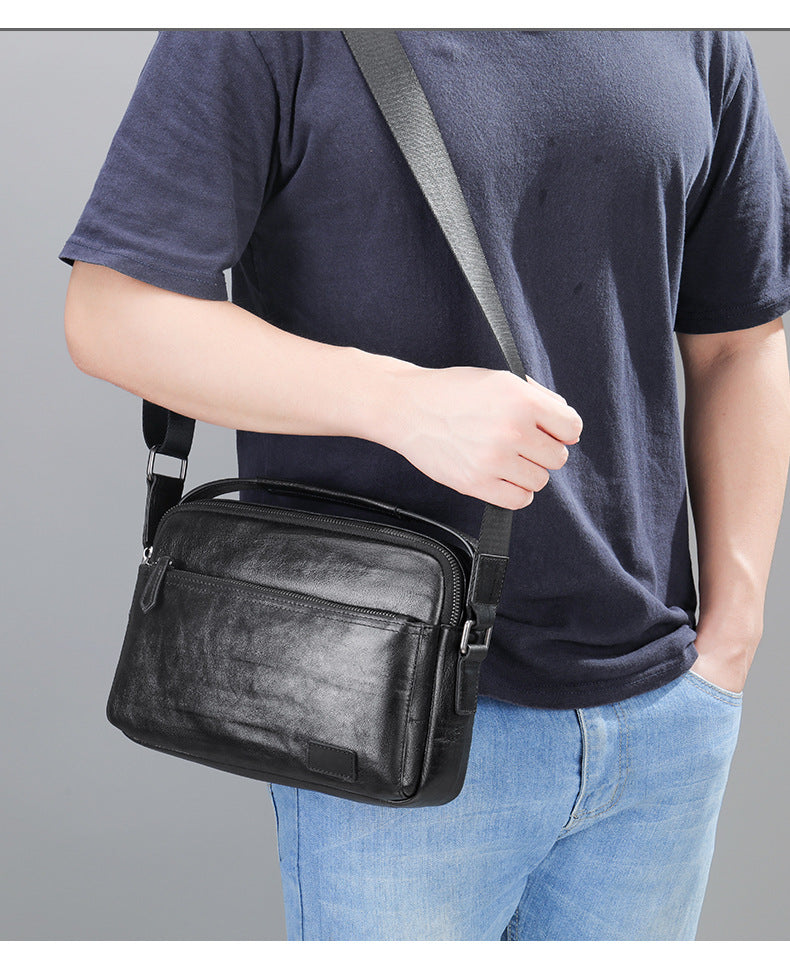 Men's shoulder bag, genuine cowhide leather, business commuting handbag, handbag, crossbody bag for men 