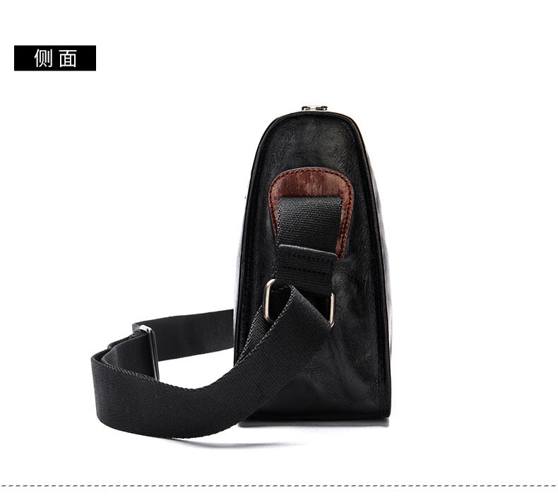 Men's Shoulder Bag Genuine Cowhide Leather Fashion Hand-held Crossbody Bag for Men 
