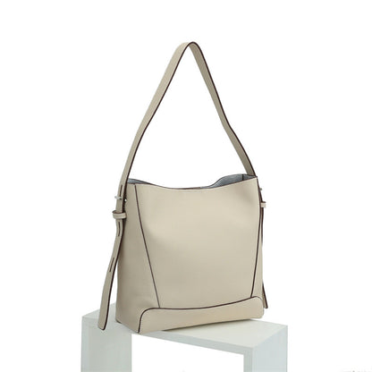 Genuine leather ladies large capacity one shoulder explosive bucket bag one shoulder simple commuting tote bag