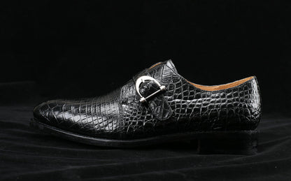 Crocodile Belly Skin Genuine Leather Men's Leather Shoes Business Casual Men Shoes 