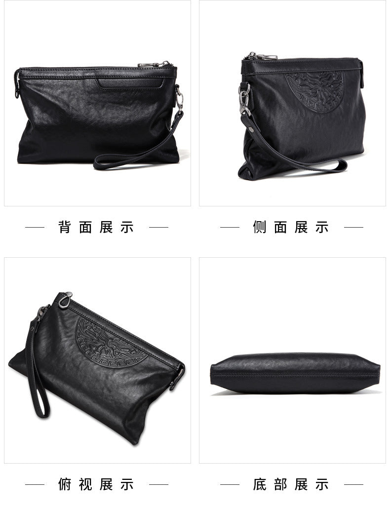 Men's Handbag Cow Leather Large Capacity Business Casual Fashion Men's Bag 