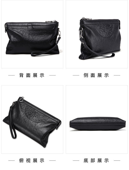 Men's Handbag Cow Leather Large Capacity Business Casual Fashion Men's Bag 