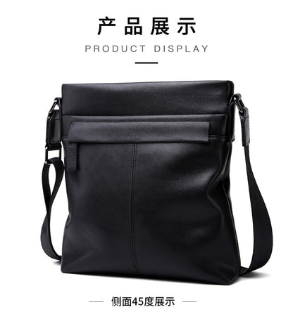 Men's Shoulder Bag Genuine Cow Leather Business Casual Korean Fashion Crossbody Bag for Men 