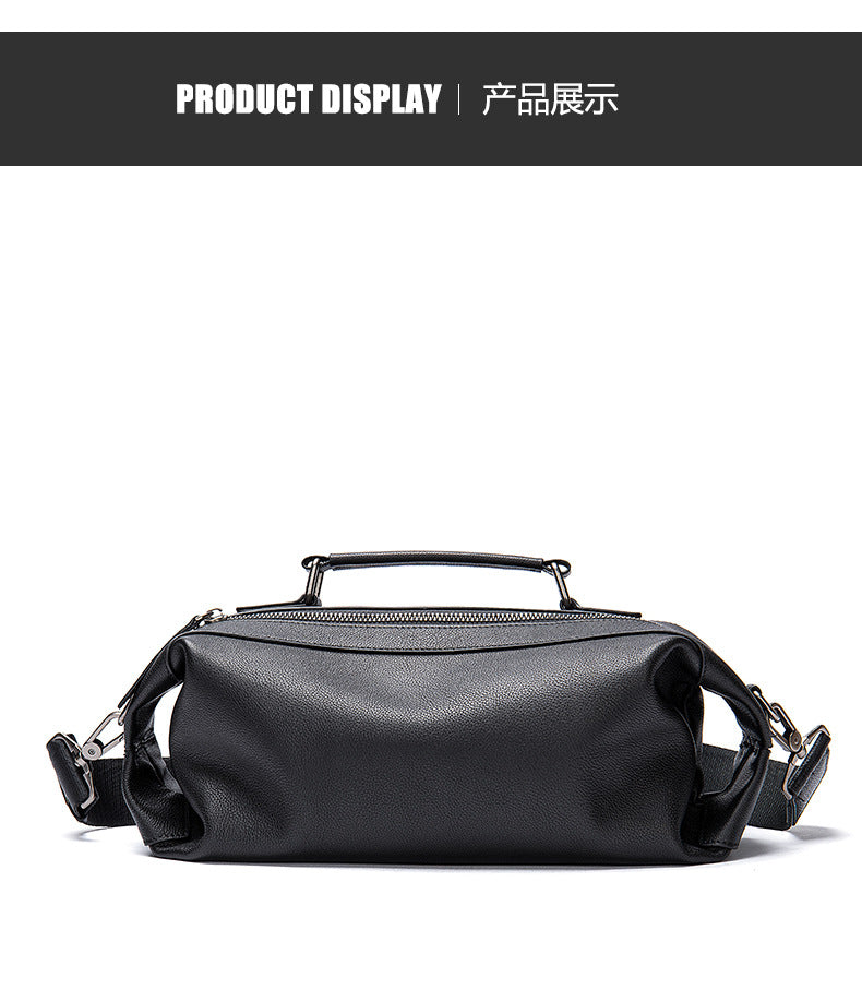 Men's Shoulder Bag Genuine Cowhide Leather Fashion Vintage Crossbody Bag for Men 