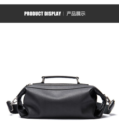 Men's Shoulder Bag Genuine Cowhide Leather Fashion Vintage Crossbody Bag for Men 