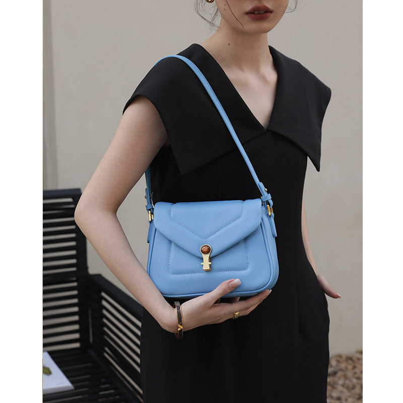 Underarm bag ladies genuine leather shoulder bag cowhide crossbody bag fashion goes with anything