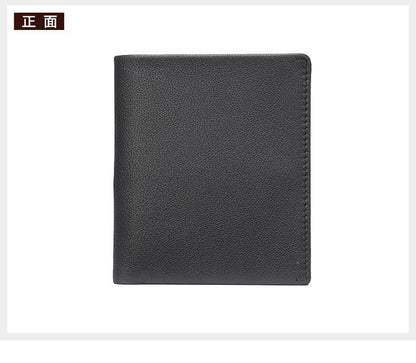 Men's short wallet genuine cowhide leather bi-fold retro card bag men's wallet 