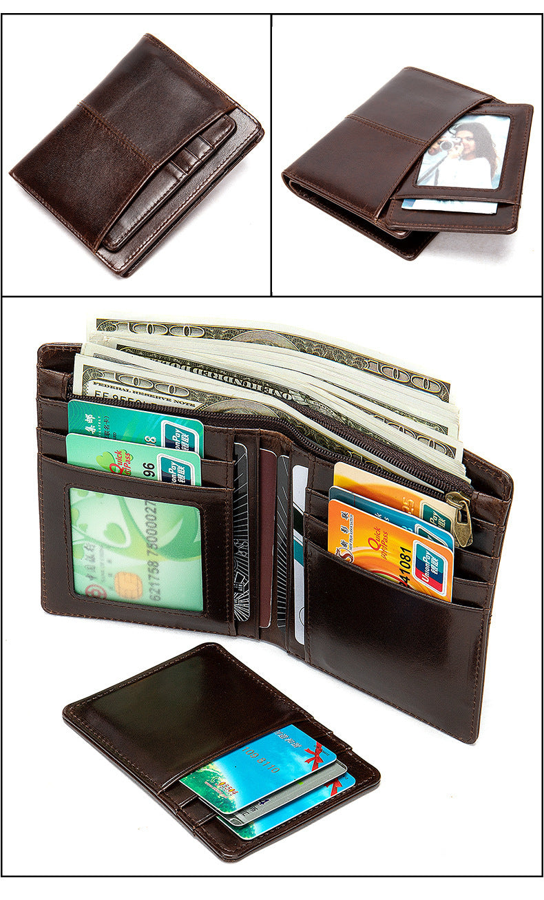 Men's Wallet Cow Leather Genuine Leather Separable Men's Wallet Card Bag 