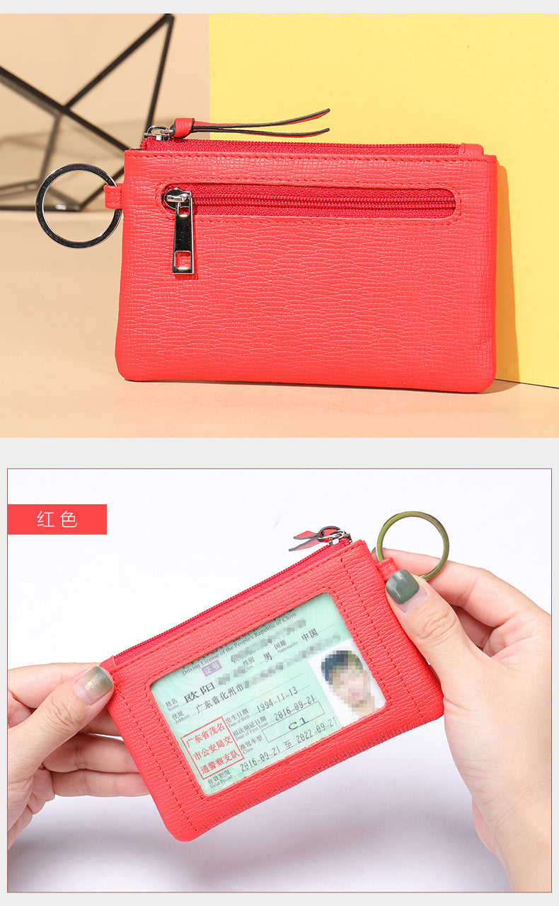 Men's Wallet Cow Leather Retro Casual Zipper Large Capacity Men's Wallet Coin Bag 