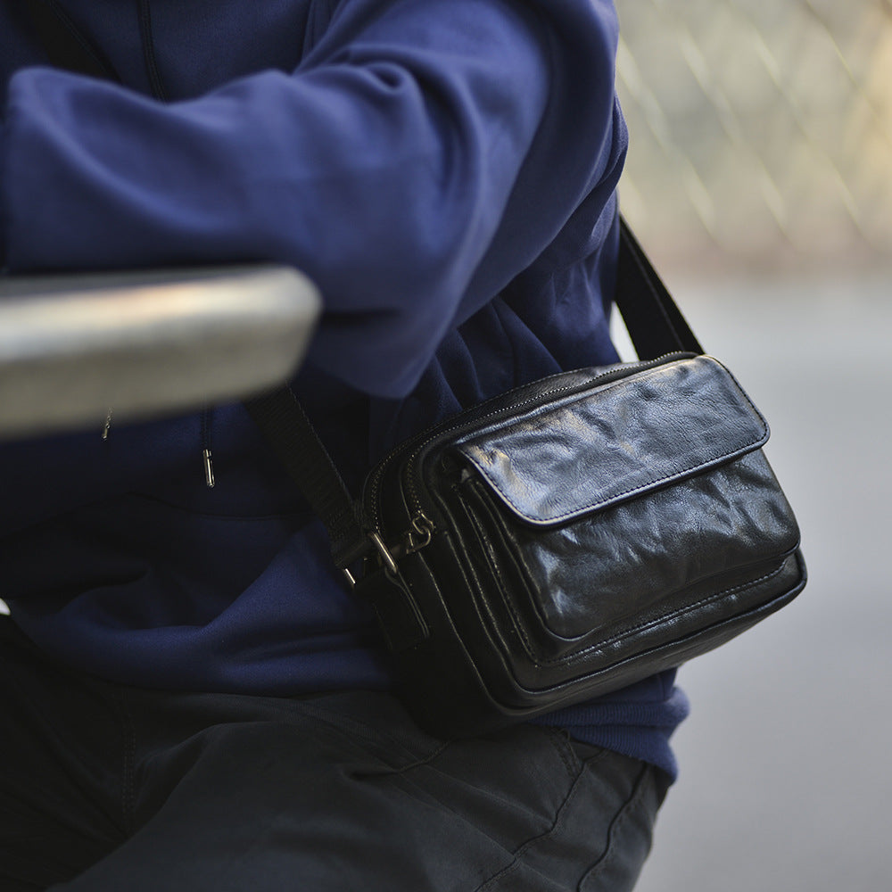 Men's Shoulder Bag Made of Genuine Cowhide Leather Casual Fashion Men's Crossbody Bag 
