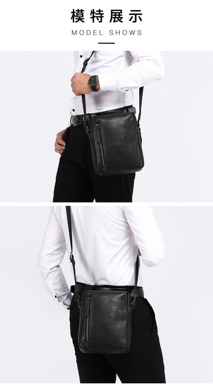Men's Shoulder Bag Sports Bag Made of Genuine Cowhide Leather Casual Crossbody Bag for Men 