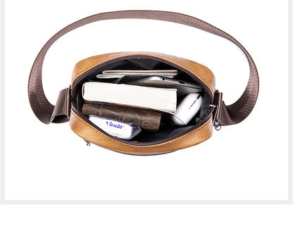 Men's shoulder bag Genuine cowhide leather business commuter lychee pattern crossbody bag for men 