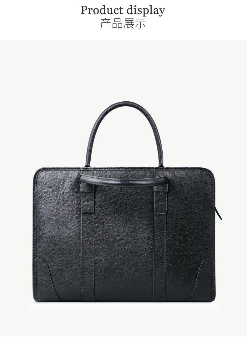 Men's handbag, genuine cowhide leather, handbag, crossbody bag, large capacity computer briefcase 