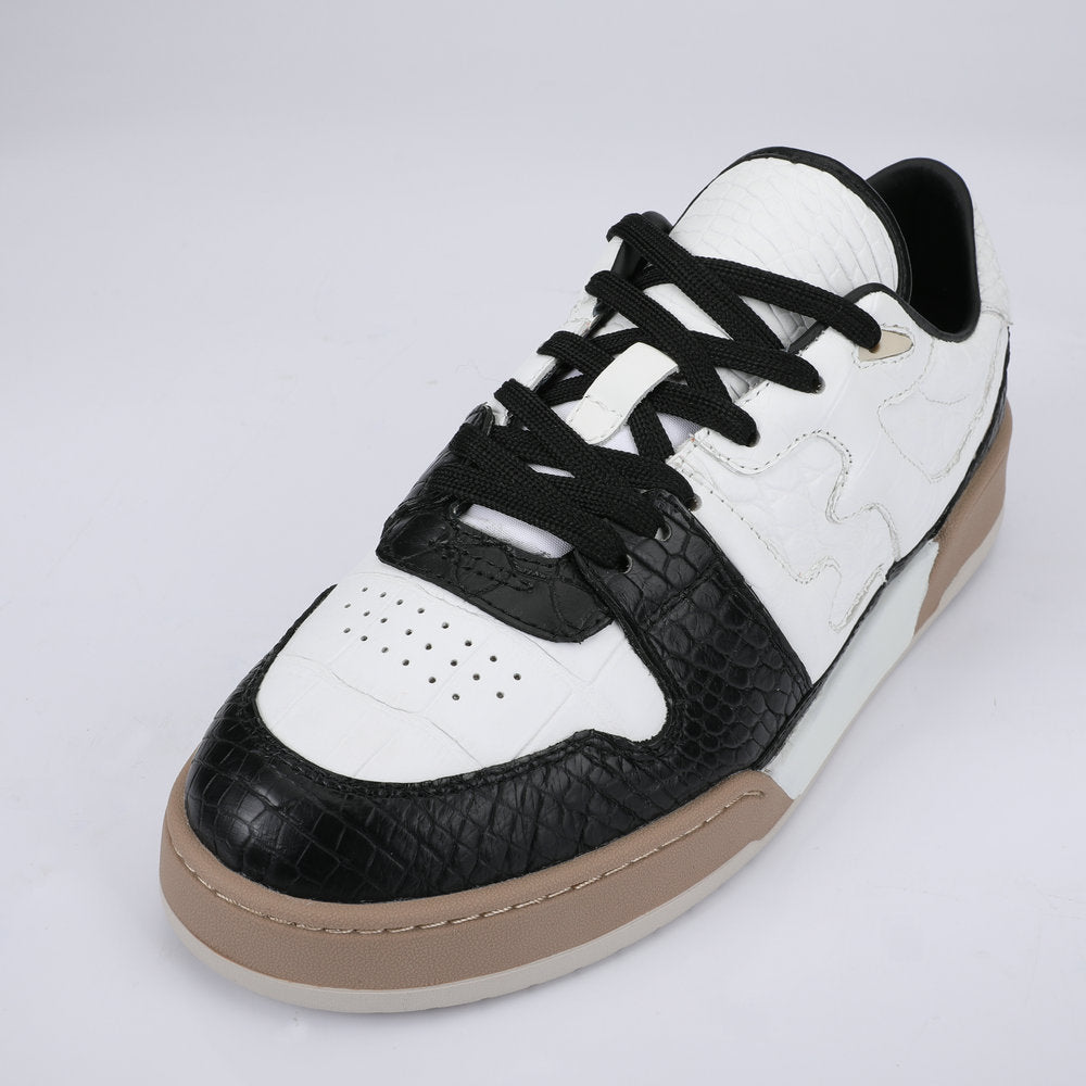 2023 New Crocodile Skin Genuine Leather Men's Shoes Fashion Casual Sports Shoes 