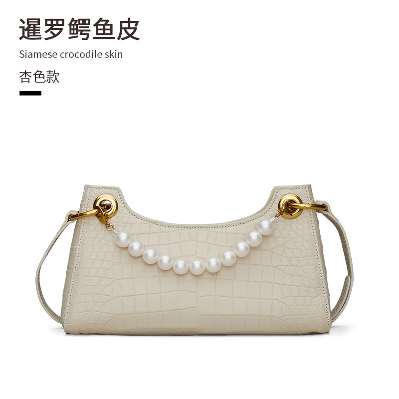 Crocodile leather women's bag genuine leather bag fashion trend armpit bag women's shoulder bag