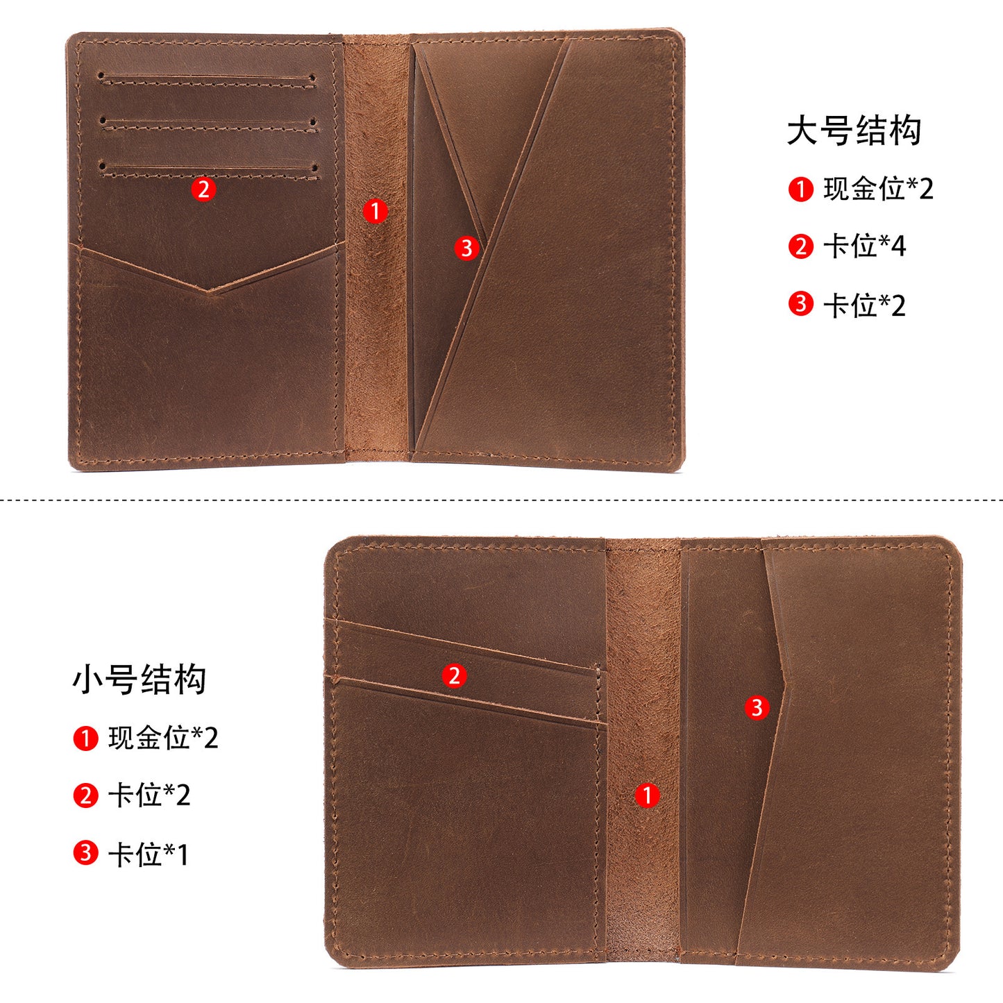 Men's short wallet cowhide retro card holder men's wallet 
