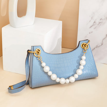 Crocodile leather women's bag genuine leather bag fashion trend armpit bag women's shoulder bag