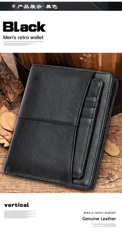 Men's Wallet Cow Leather Genuine Leather Separable Men's Wallet Card Bag 