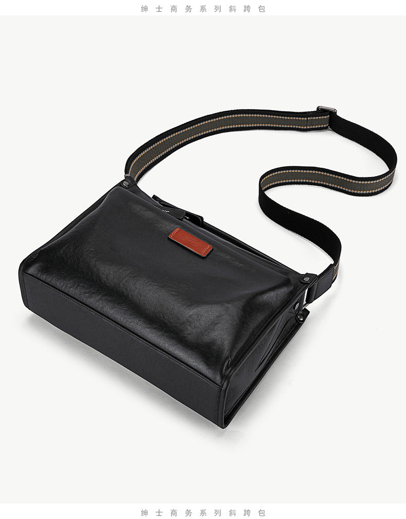 Men's Shoulder Bag Cowhide Genuine Leather Fashion Casual Commuting Crossbody Bag for Men 