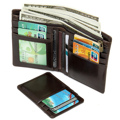 Men's Wallet Cow Leather Genuine Leather Separable Men's Wallet Card Bag 