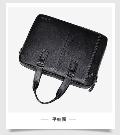 Men's handbag Genuine leather cowhide computer bag Business large capacity briefcase Men's handbag 
