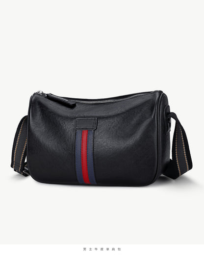 Men's Shoulder Bag Genuine Cowhide Leather Fashion Casual Commuting Crossbody Bag for Men 