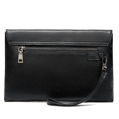 Men's Clutch Bag Cowskin Business Large Capacity Handbag for Men 