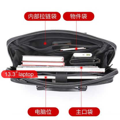 Men's Handbag Briefcase Genuine Cowhide Leather Business Lawyer Computer Bag Casual Fashion Handbag for Men 