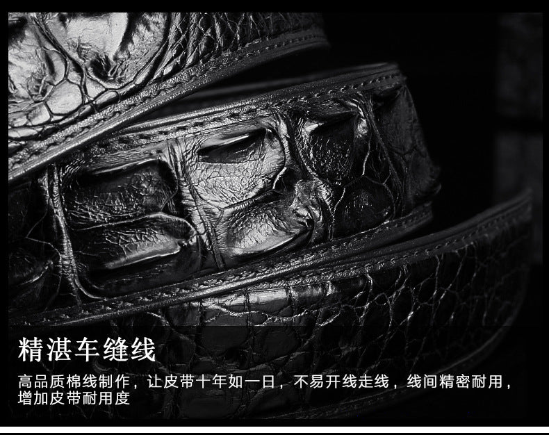 Siamese Crocodile Skin Genuine Leather Men's Belt Automatic Buckle Fashion Casual Business High Quality Men's Belt 