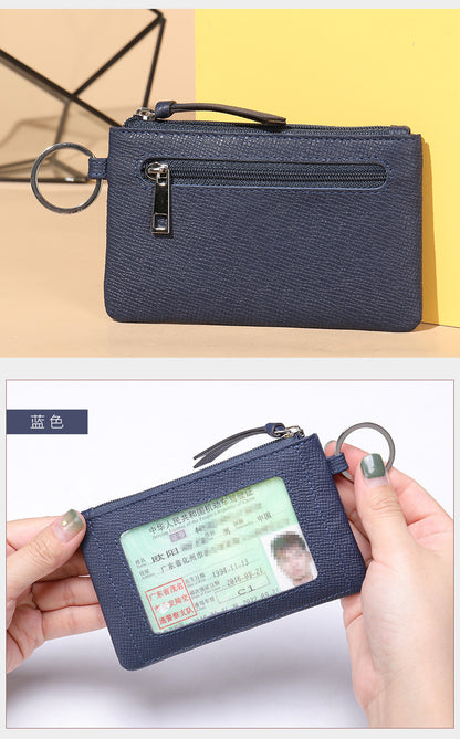 Men's Wallet Cow Leather Retro Casual Zipper Large Capacity Men's Wallet Coin Bag 