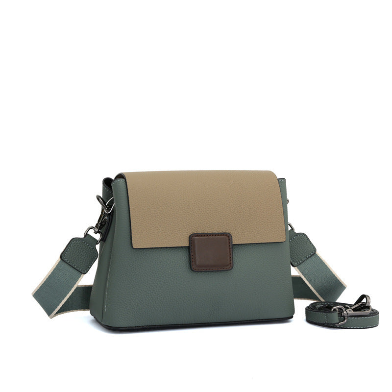 Genuine Leather Women's Bag Colorful Design Bucket Bag Luxury Large Capacity One Shoulder Crossbody Tote Bag