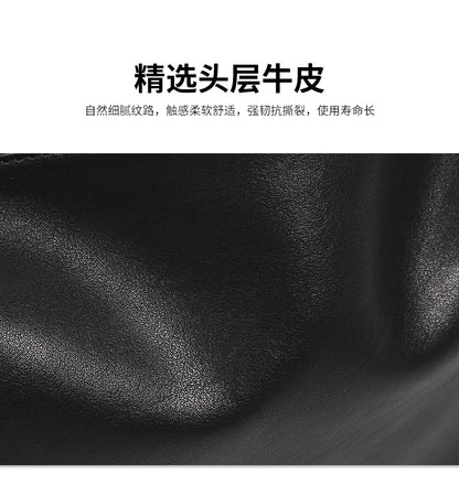 Men's shoulder bag Genuine cowhide leather cylindrical fashion casual large capacity crossbody bag for men 