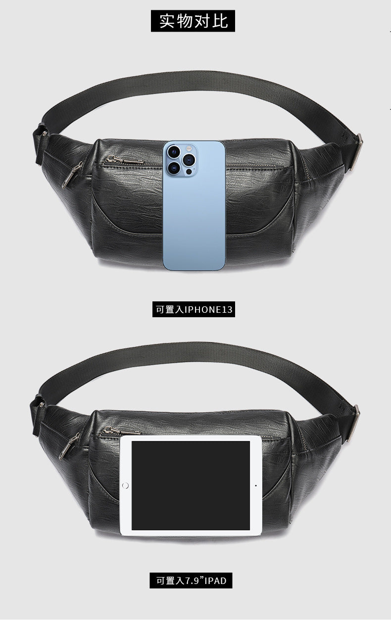 Men's Waist Bag Sports Fashion Casual Commuting Bust Bag Shoulder Bag 