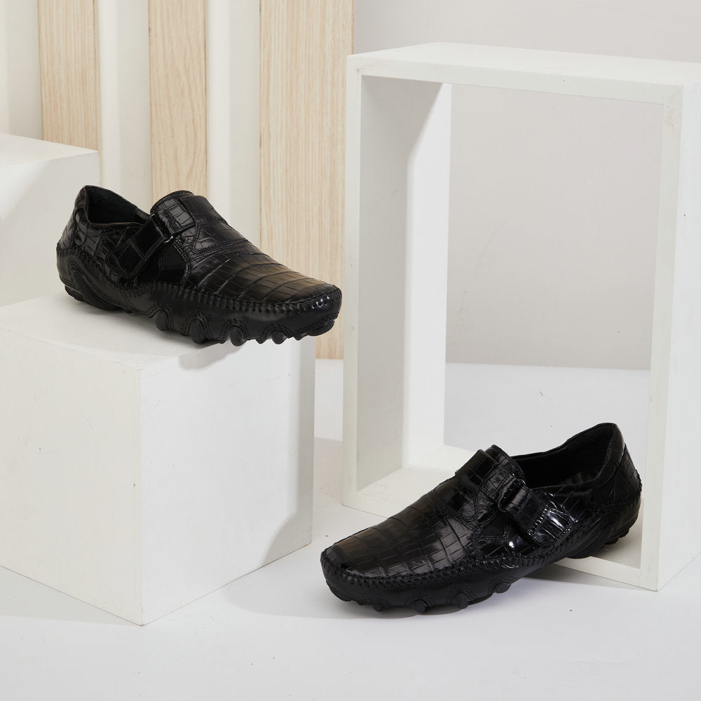 New Crocodile Belly Skin Men's Shoes Genuine Leather Moccasins Men's Leather Shoes 