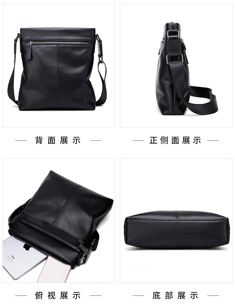 Men's Shoulder Bag Genuine Cow Leather Business Casual Korean Fashion Crossbody Bag for Men 