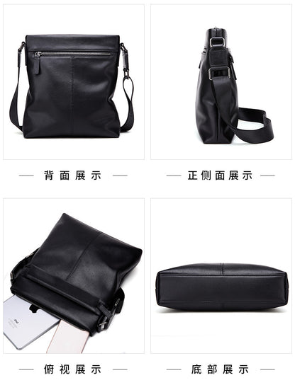 Men's Shoulder Bag Genuine Cow Leather Business Casual Korean Fashion Crossbody Bag for Men 