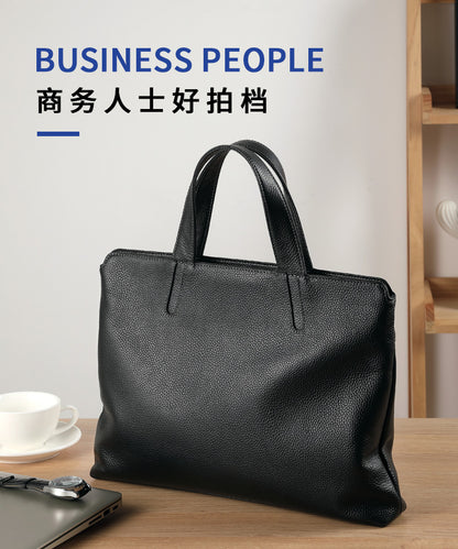 Men's handbag genuine cowhide leather business casual large capacity briefcase handbag 