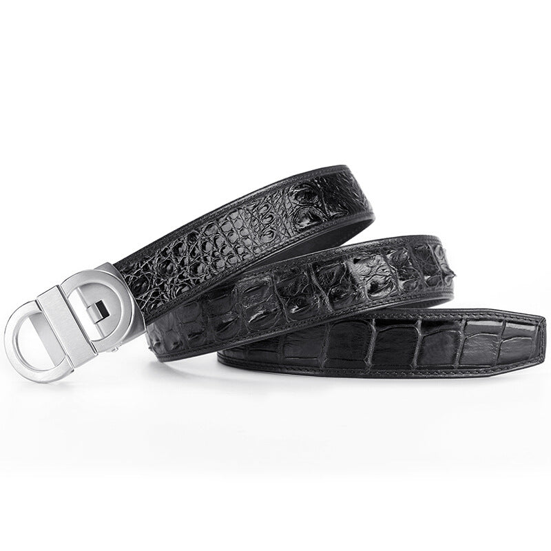 Siamese Crocodile Skin Genuine Leather Men's Belt Automatic Buckle Fashion Casual Business High Quality Men's Belt 