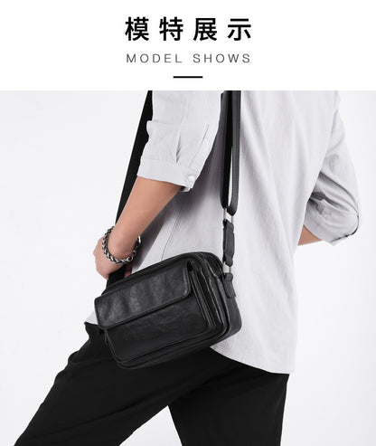 Men's Shoulder Bag Made of Cowhide Genuine Leather High Quality Business Casual Crossbody Bag 