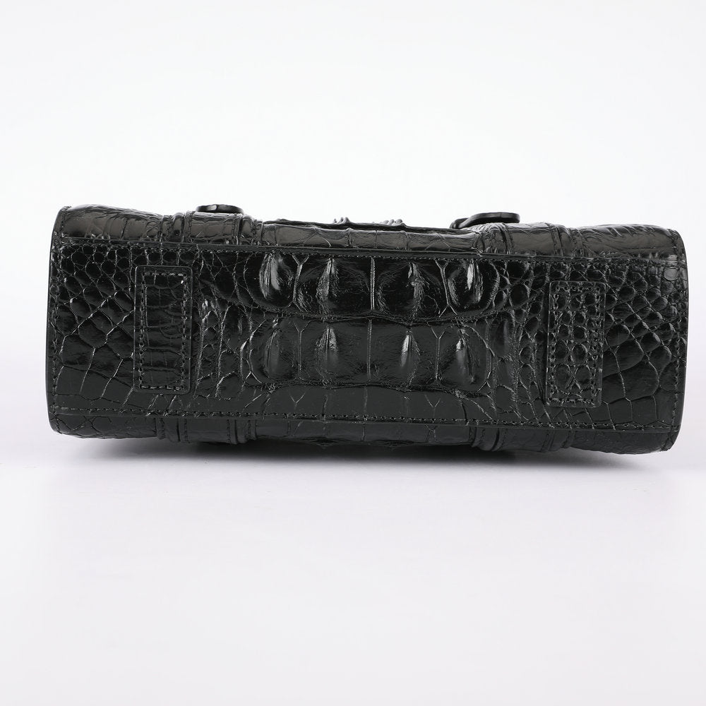 Crocodile Bone Skin Genuine Leather Men's Briefcase Business Commuting Casual Crossbody Shoulder Bag Vertical Handbag 