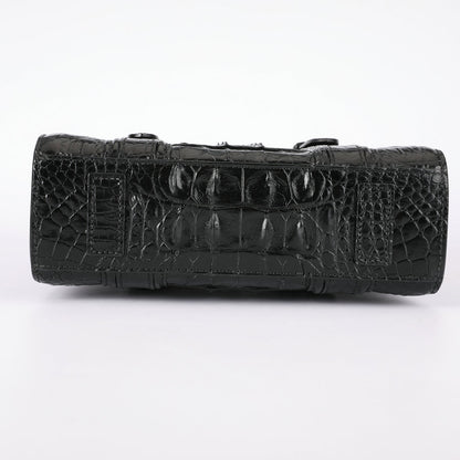 Crocodile Bone Skin Genuine Leather Men's Briefcase Business Commuting Casual Crossbody Shoulder Bag Vertical Handbag 