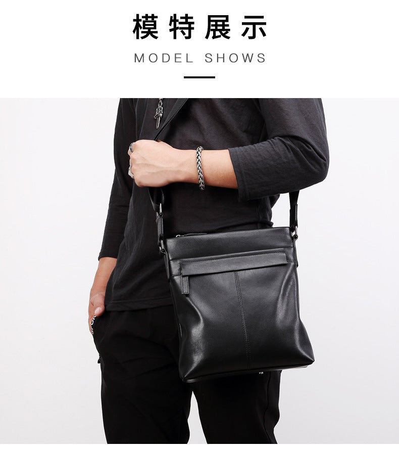 Men's Shoulder Bag Genuine Cow Leather Business Casual Korean Fashion Crossbody Bag for Men 