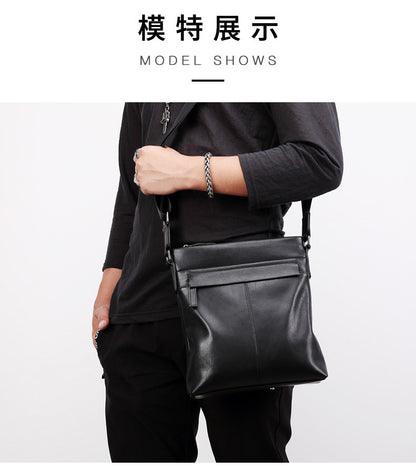 Men's Shoulder Bag Genuine Cow Leather Business Casual Korean Fashion Crossbody Bag for Men 