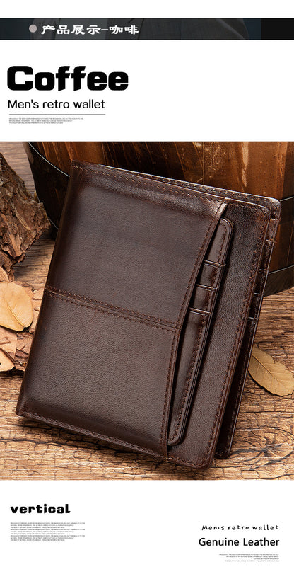 Men's Wallet Cow Leather Genuine Leather Separable Men's Wallet Card Bag 